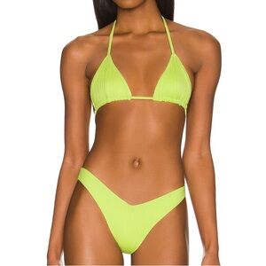 Frankie’s Bikini Enzo Plisse Bikini in Kiwi